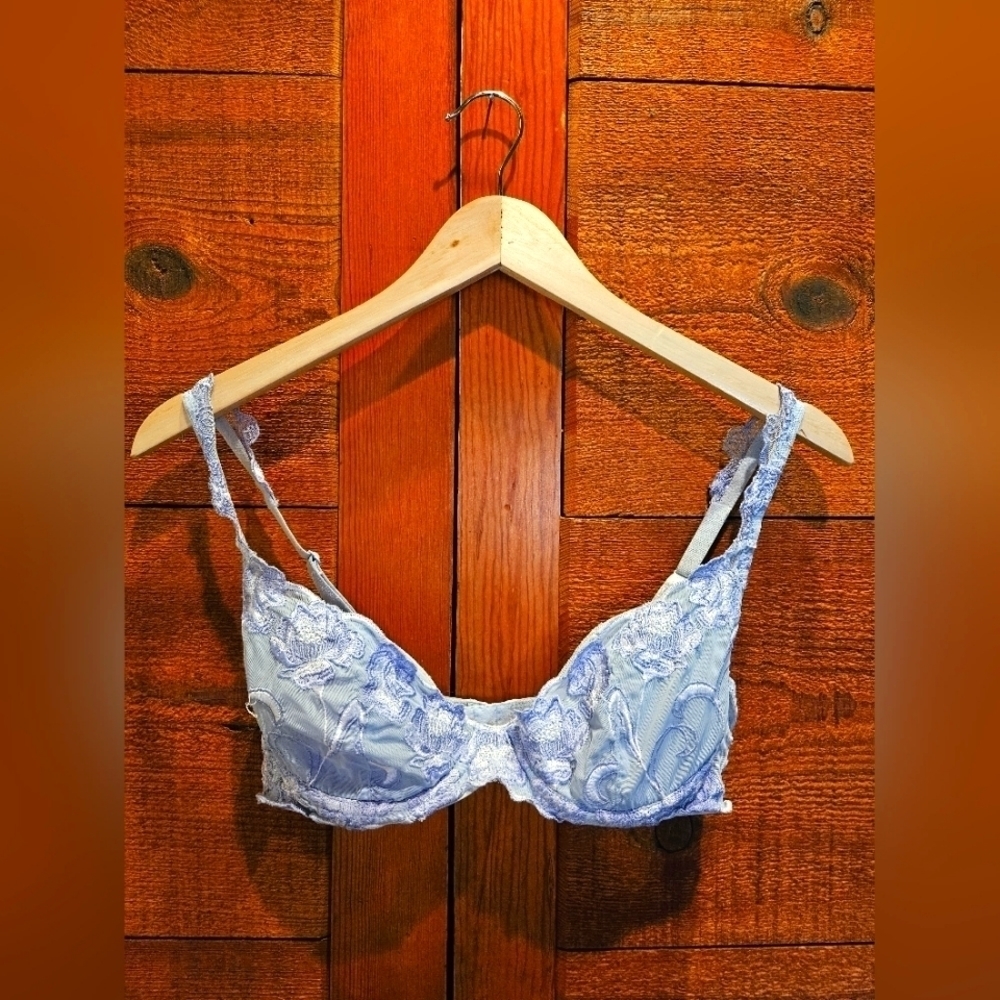 VICTORIA'S SECRET Purple and Blue Mesh Semi-lined Underwire T-Shirt Bra